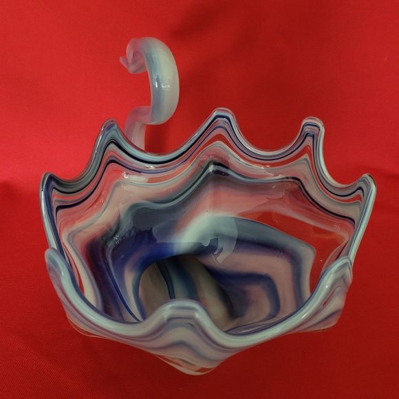 Mid Century Marble Swirl Swan Vase Large Bowl Planter Centerpiece - Picture 5 of 12